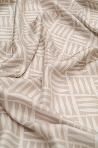 Iman Square Twill Silk Shawl Natural - 3