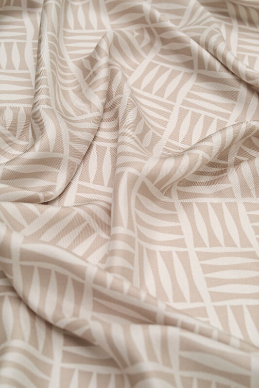 Iman Square Twill Silk Shawl Natural - 3