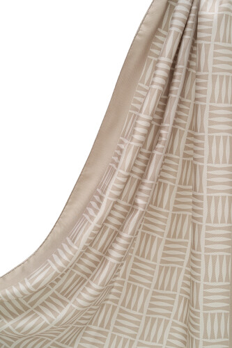 Iman Square Twill Silk Shawl Natural - 2