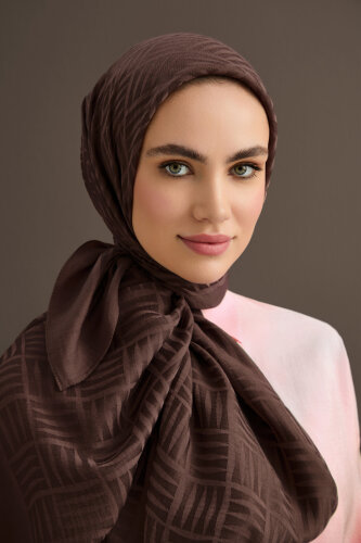 Iman Square Naia Cotton Shawl Brown 