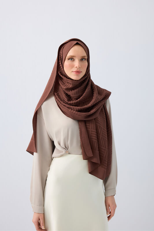 Iman Square Naia Cotton Shawl Copper - 1