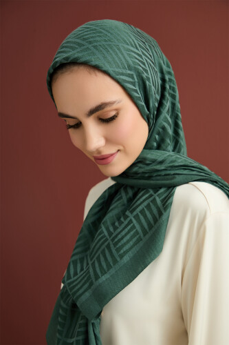 Iman Square Naia Cotton Shawl Green 