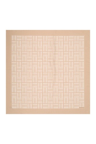 Iman Square Silk Scarf Beige - 2