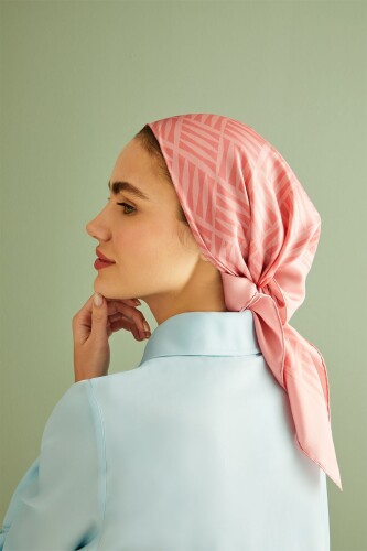 Iman Square Silk Scarf Pink - 4