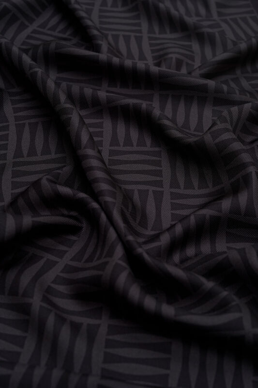 Iman Square Twill Silk Shawl Black - 3