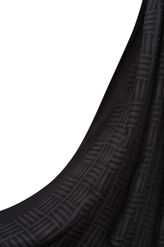 Iman Square Twill Silk Shawl Black - 2