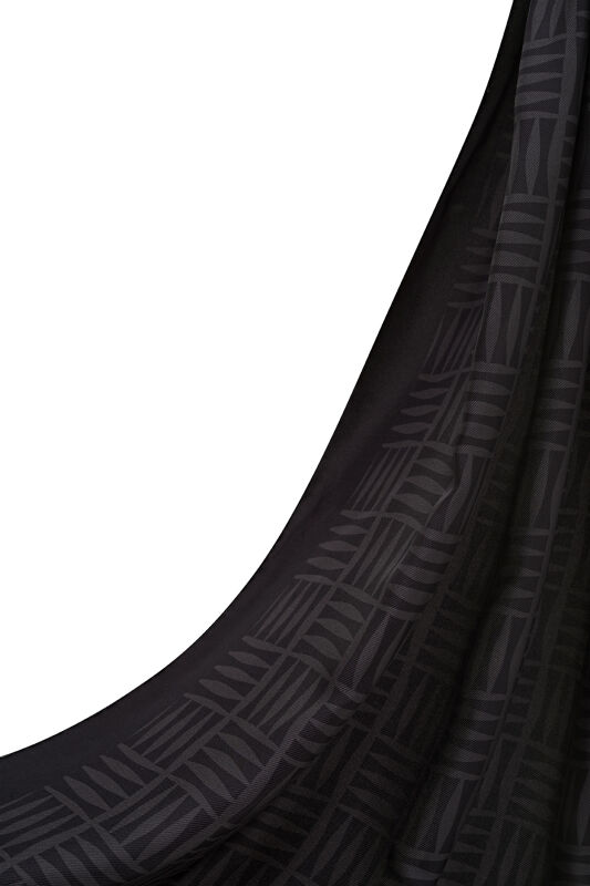 Iman Square Twill Silk Shawl Black - 2