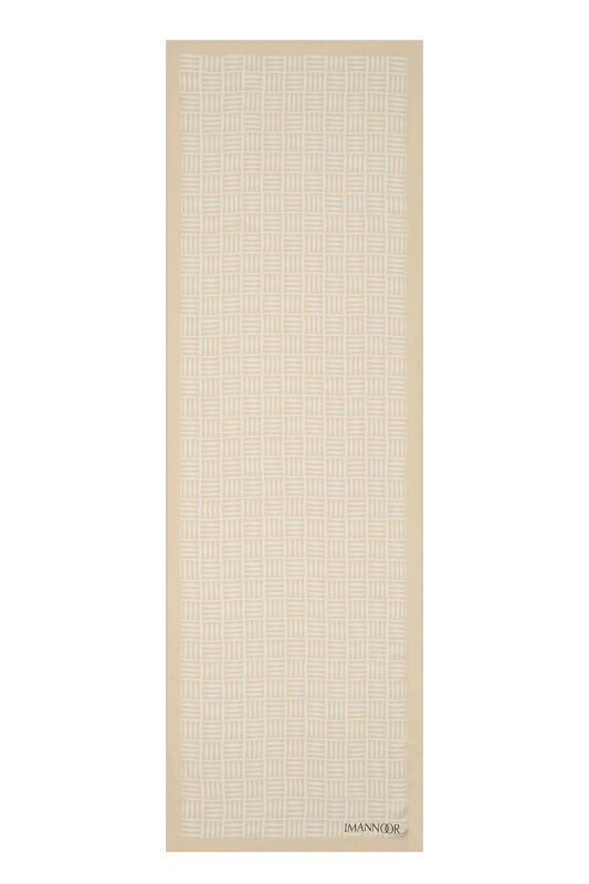 Iman Square Twill Silk Shawl Cream - 1