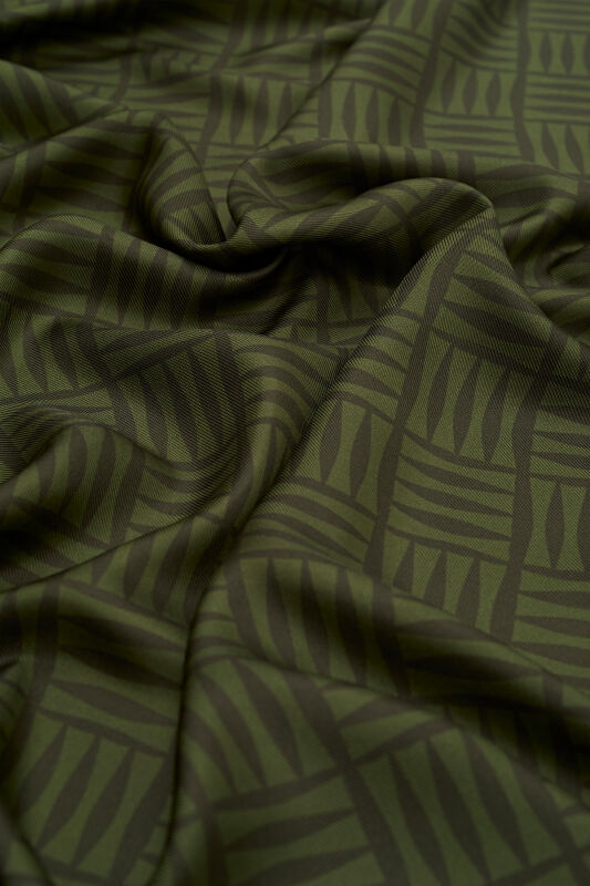 Iman Square Twill Silk Shawl Green - 3