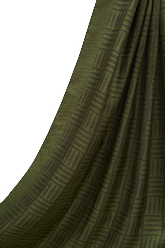 Iman Square Twill Silk Shawl Green - 2