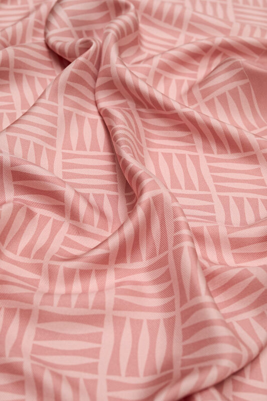 Iman Square Twill Silk Shawl Pink - 3