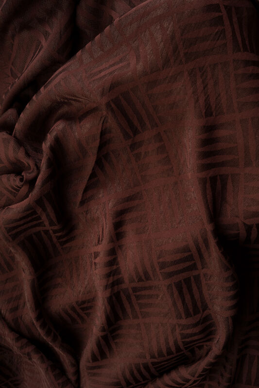 Iman Square V Brown Naia Cotton Scarf - 4