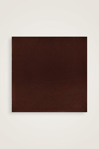 Iman Square V Brown Naia Cotton Scarf - 2