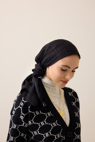 Iman Square V Naia Cotton Scarf Black 