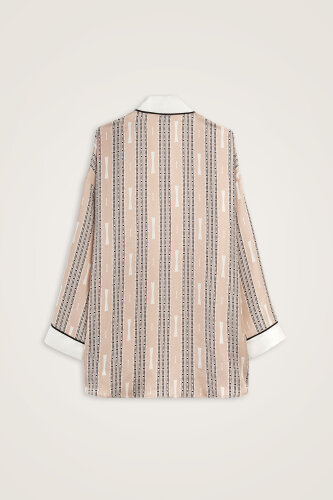 İman Yolu Bej Tivil İpek Kısa Kimono - Imannoor (3)