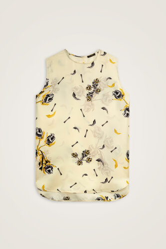 İman'ın Gülü Sarı Tivil İpek Kolsuz Bluz - Imannoor (1)