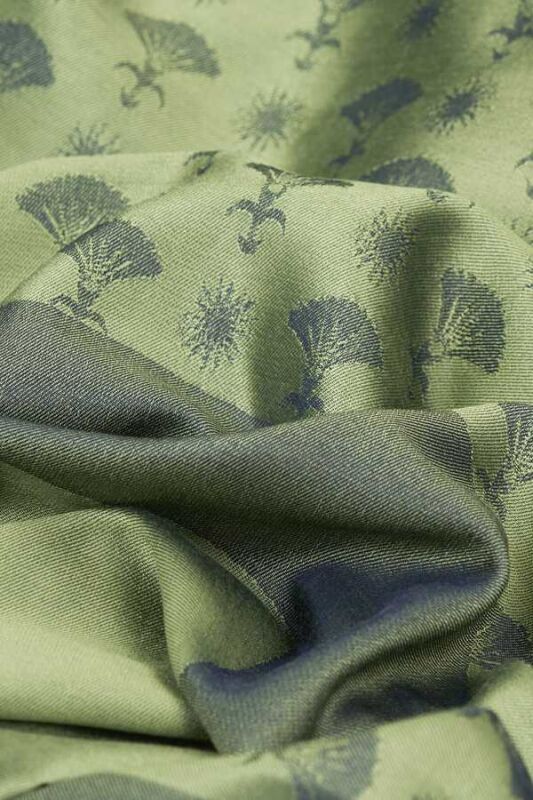 OO Monogram Silk Shawl Green/Khaki - 3