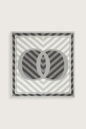 Çizgi Noor Gri Tivil İpek Eşarp 90x90 - Imannoor (2)