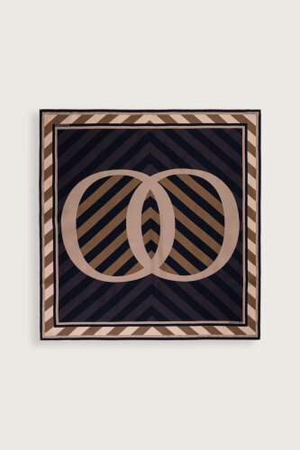 Çizgi Noor Kahverengi Tivil İpek Eşarp 90x90 - Imannoor (2)