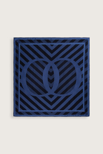 Çizgi Noor Lacivert Tivil İpek Eşarp 90x90 - Imannoor (2)