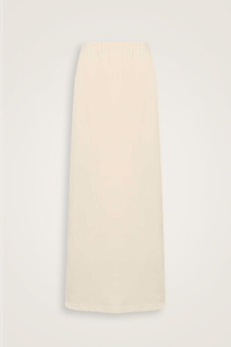 Üç İplik Beyaz Düz Etek - Imannoor