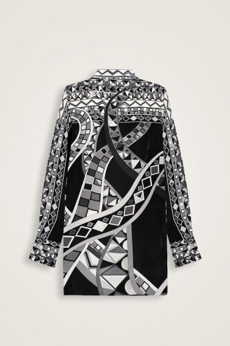 İmannoor x Rawdah Ahtapot Siyah-Beyaz İpek Gömlek - Imannoor (1)