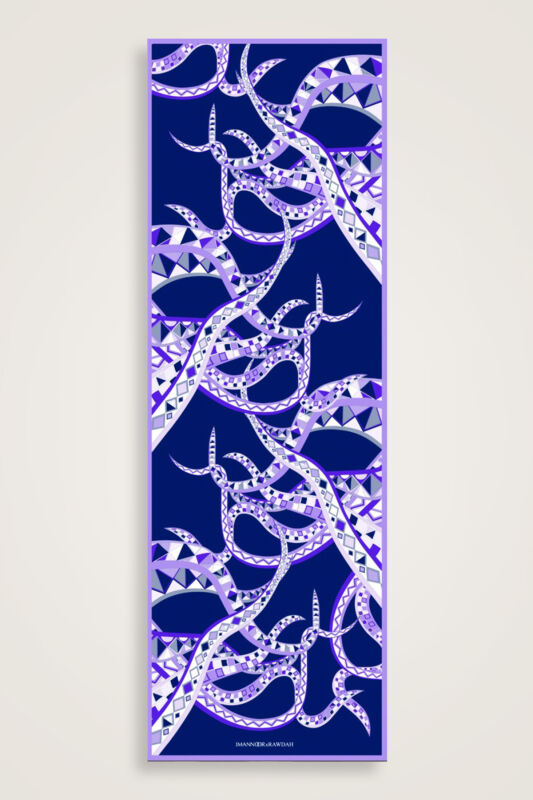 İmannoor X Rawdah Ahtapot Saks Floş Viskon Şal 70x210 - 1