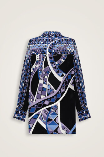 İmannoor x Rawdah Ahtapot Siyah-Saks İpek Gömlek - Imannoor (1)