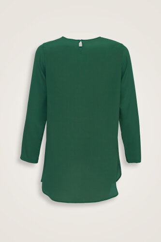 İmannoor x Rawdah Düz Renk Çağla Krep İpek Bluz - Imannoor (1)