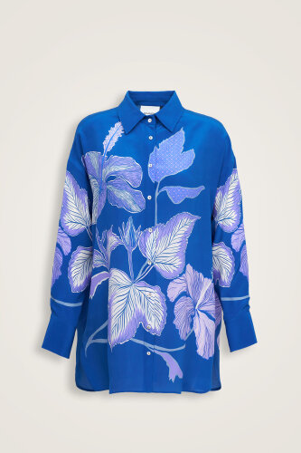 İmannoor x Rawdah Mekke Gülü Saks İpek Gömlek - Imannoor