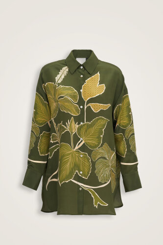 İmannoor x Rawdah Mekke Gülü Yeşil İpek Gömlek 