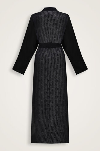 İmannoor x Rawdah Monogram Degrade Siyah-Beyaz İpek Kimono - Imannoor (1)