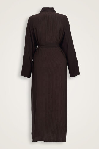 İmannoor x Rawdah Monogram Degrade Kahverengi İpek Kimono - Imannoor (1)