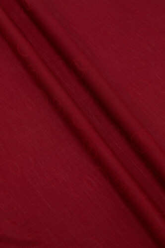 Zincir Kare Bordo Pamuk İpek Şal 70x210 - 4