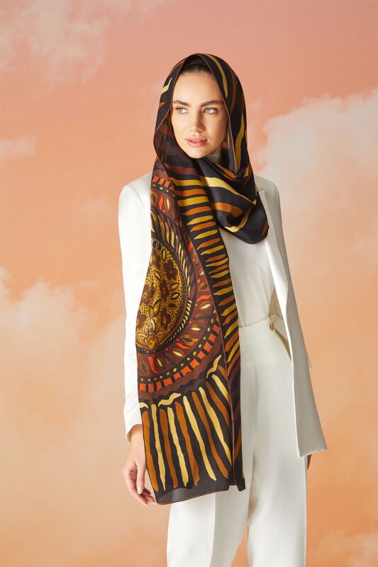 Indian Silk Shawl Gold - 2