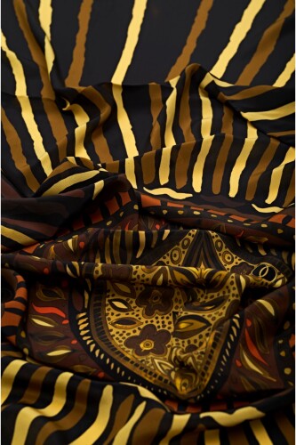 Indian Silk Shawl Gold - 3