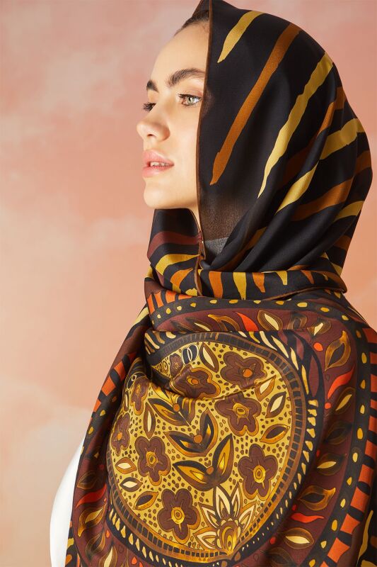 Indian Silk Shawl Gold - 4