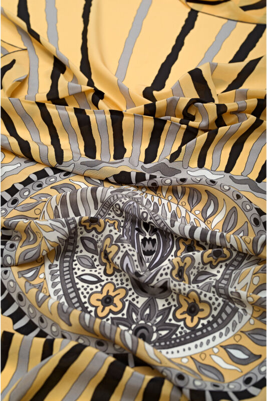 Indian Silk Shawl Yellow - 3