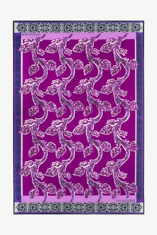 Ivy Silk Shawl Fuchsia - 1