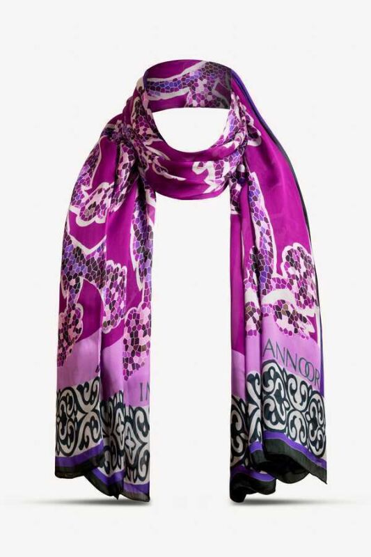Ivy Silk Shawl Fuchsia - 5