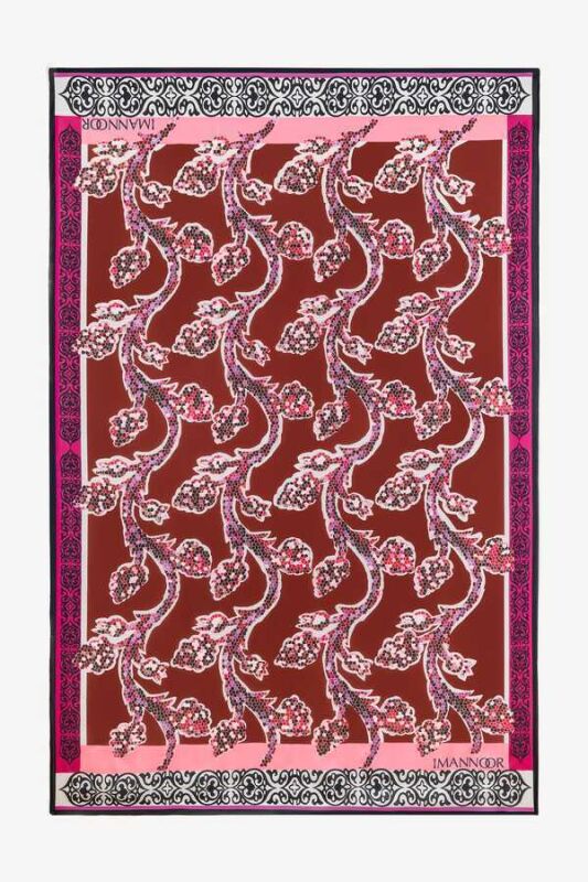 Ivy Silk Shawl Dark Red - 1