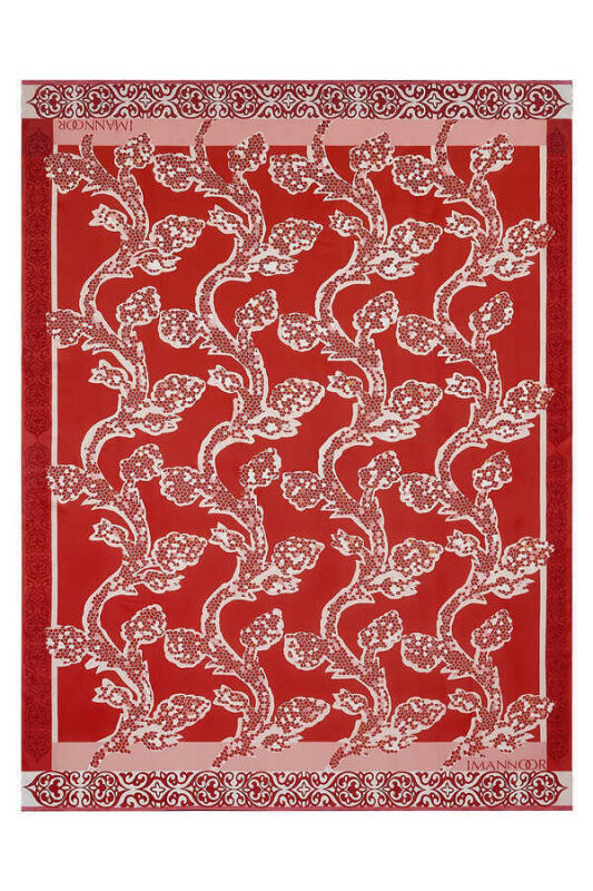 Ivy Silk Shawl Red - 1