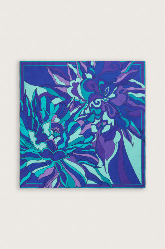 Joy Saks-Turquoise Twill Silk Scarf - 2