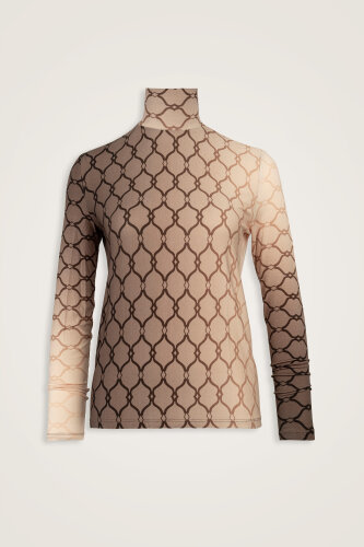 Kafes Degrade Gri Kısa Penye Bluz - Imannoor