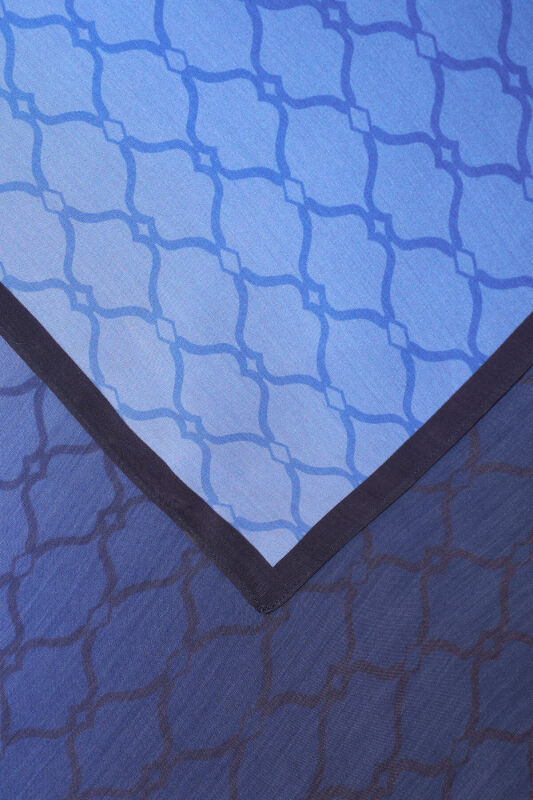 Kafes Degrade Lacivert Floş Viskon Şal 70x210 - 2