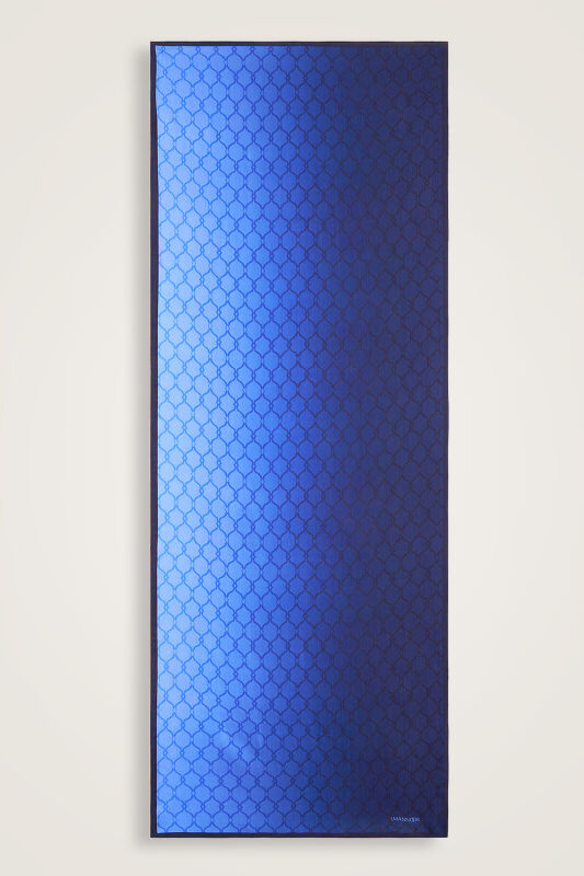 Kafes Degrade Lacivert Floş Viskon Şal 70x210 - 1