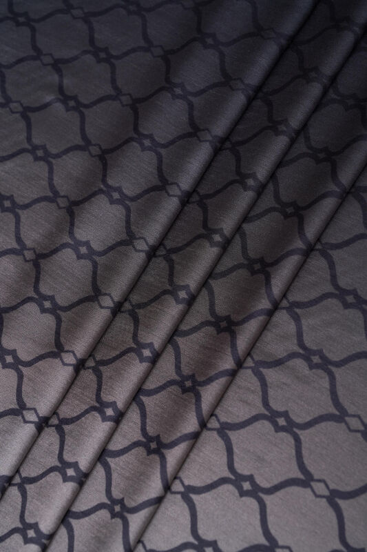 Kafes Degrade Siyah Floş Viskon Şal 70x210 - 6