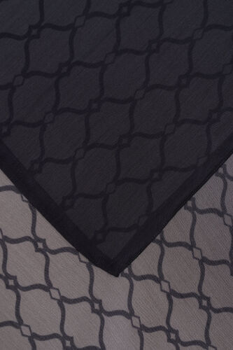 Kafes Degrade Siyah Floş Viskon Şal 70x210 - 4