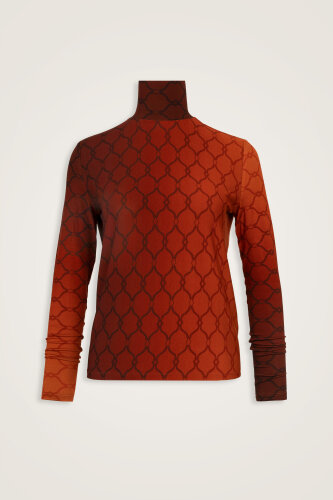 Kafes Degrade Taba Kısa Penye Bluz - Imannoor