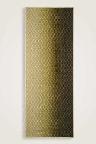 Kafes Degrade Yeşil Floş Viskon Şal 70x210 - 2